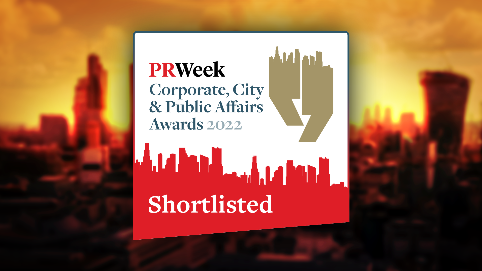 PR Week Corporate city and public affairs awards shortlist